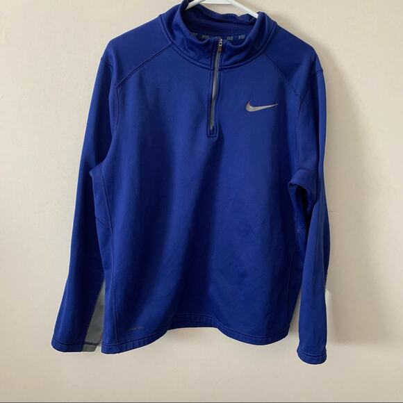 Nike Therma-Fit Blue Quarter Zip Sweatshirt - Picture 1 of 6